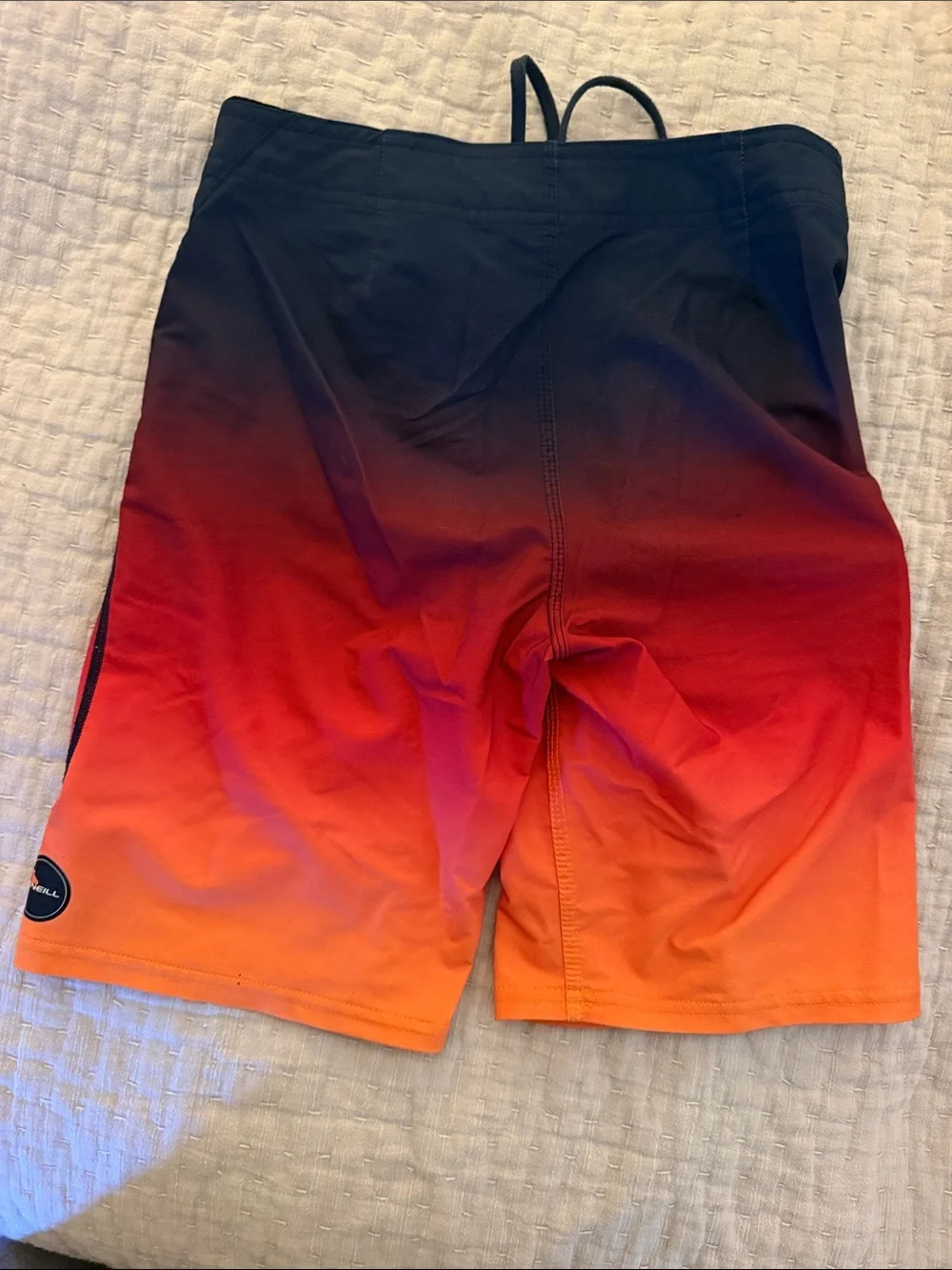 O'Neill Boys Gradient Swim Trunks in Navy, Red & Orange